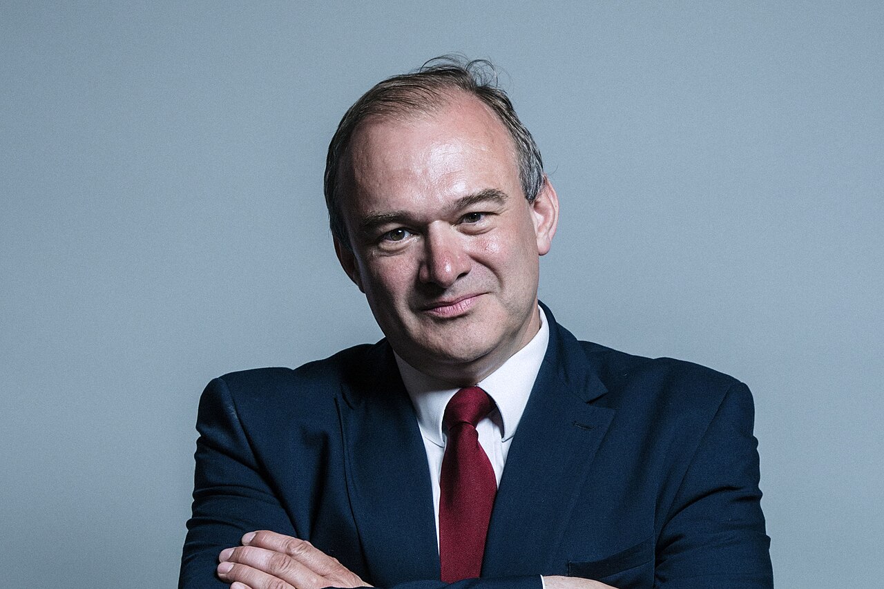Official portrait of Sir Edward Davey, Liberal Democrat MP and party leader, in formal attire against a neutral background / Parliamentary Copyright
