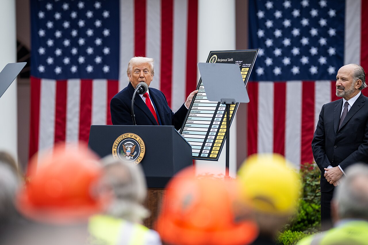 President Donald Trump signs an Executive Order on the Administration's tariff plans at a "Make America Wealthy Again" event, Wednesday, April 2, 2025, in the White House Rose Garden / Official White House Photo by Daniel Torok