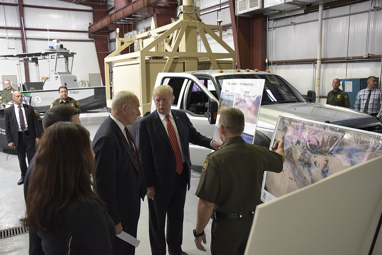 Tom Homan, acting ICE director, touring CBP border equipment with officials at the U.S.-Mexico border in Yuma, Arizona / Photographer: Jetta Disco, White House