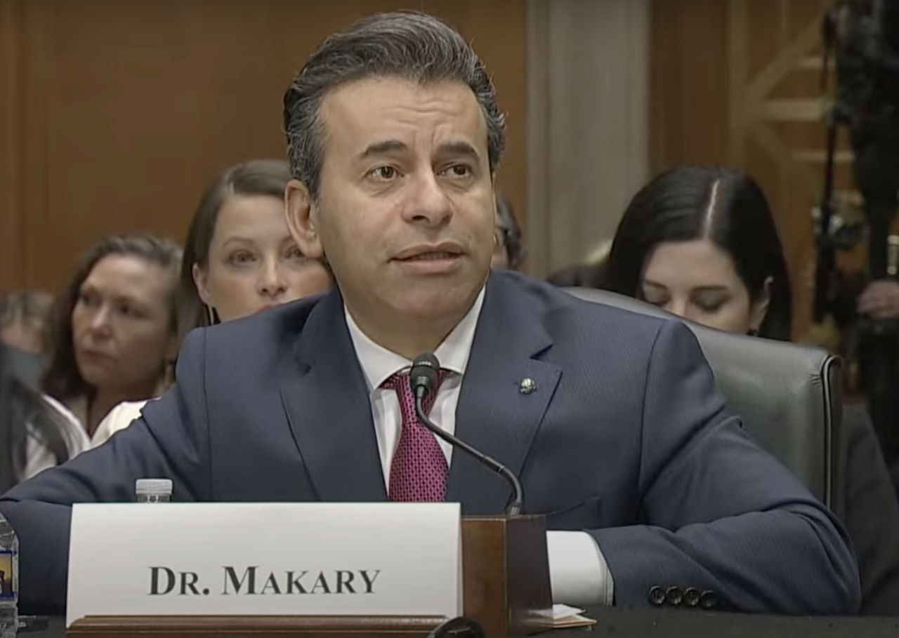 Portrait of Marty Makary at his FDA confirmation hearing in March 2025 / Public domain