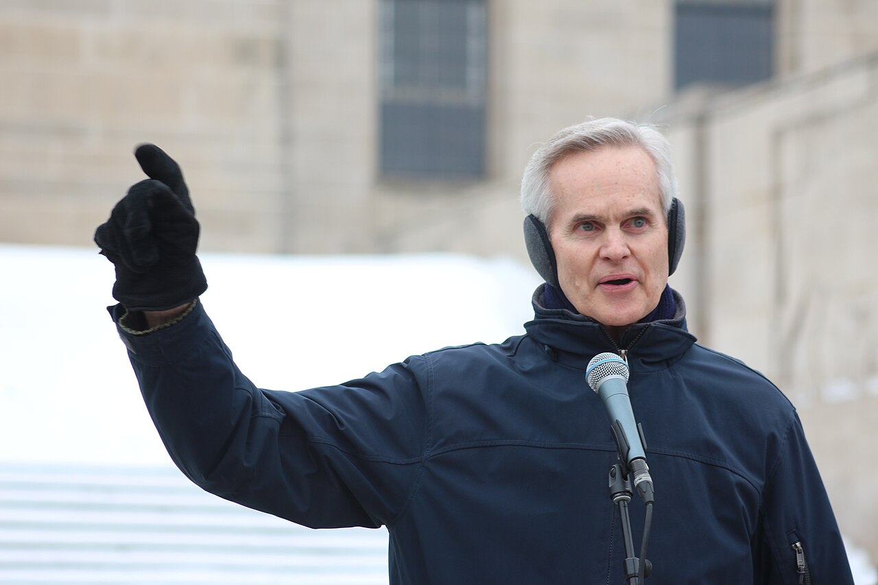 State Auditor Mike Foley speaking on the steps of the Nebraska State Capitol during the Walk for Life in Lincoln / Matt Johnson / Right Cheer