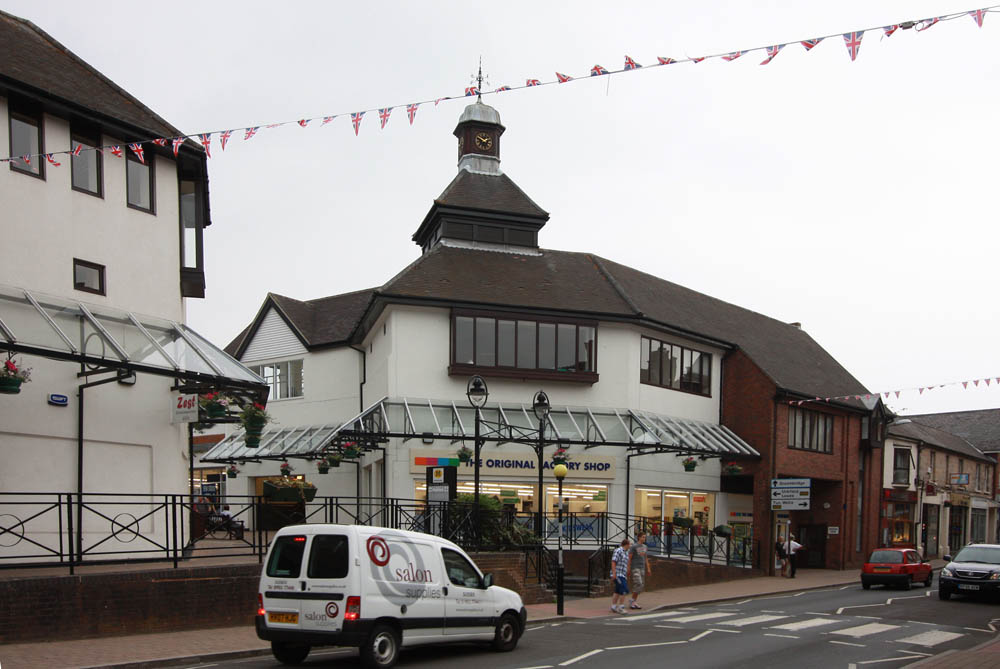 Crowborough town centre with shops and pedestrians / geograph.org.uk - 2483930 by David Anstiss